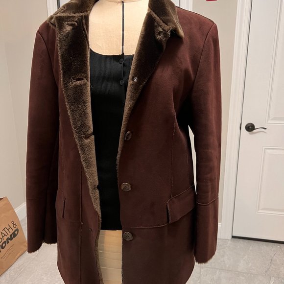 Vintage Faux Shearling Calvin Klein Coat, Medium - Picture 2 of 4